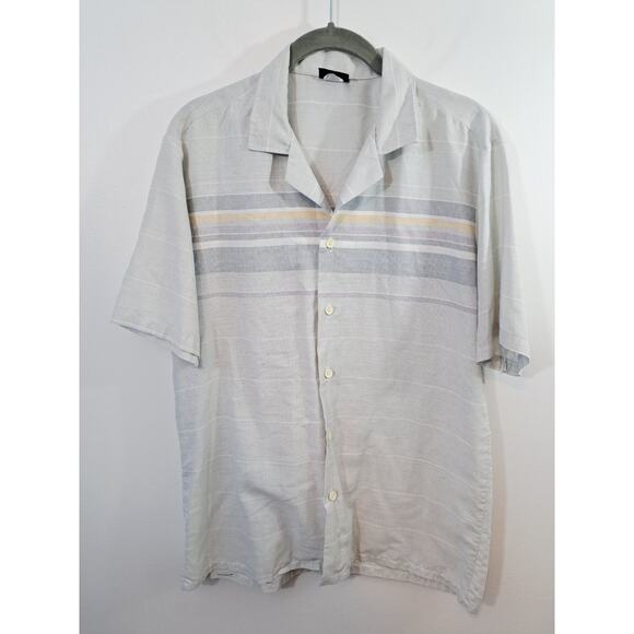 Plumage Men's Gray Button-up Shirt Vintage Short Sleeve Lightweight Medium - Picture 1 of 3